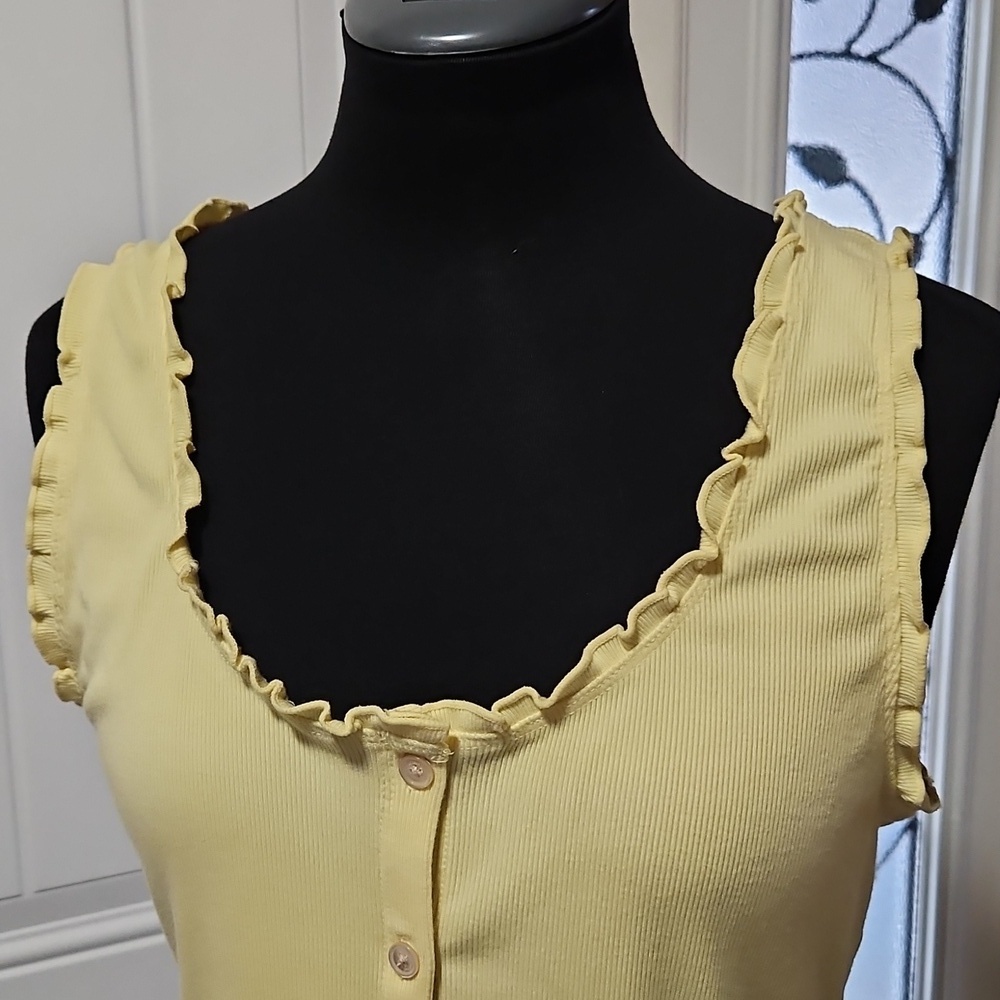 Wilfred Sloane Ruffled Tank Top In Yellow L - Picture 2 of 16